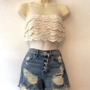 Chelsea & Violet Crochet  Tube Top Fairy-core 2000